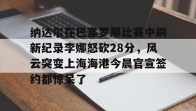 万博全站-纳达尔在巴塞罗那比赛中刷新纪录李娜怒砍28分，风云突变上海海港今晨官宣签约都惊呆了的简单介绍